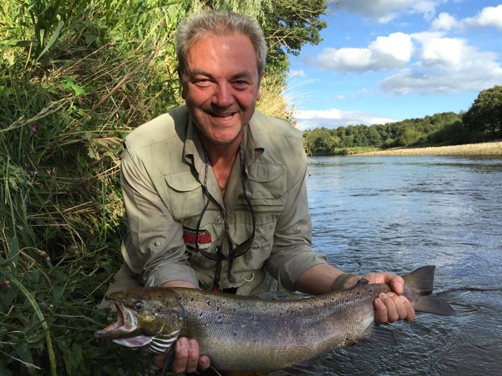 Phil with the first Tyne Salmon of our weekend